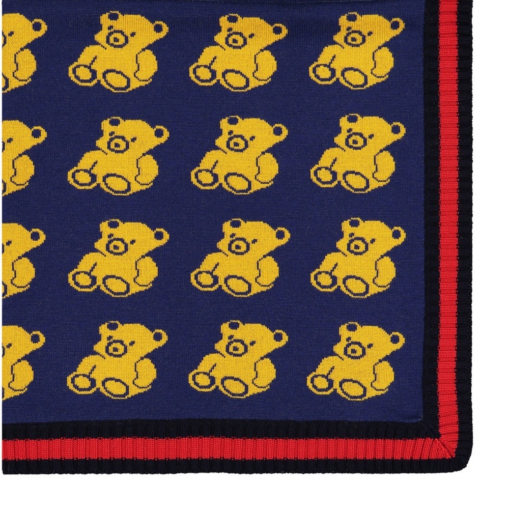 Auth Gucci Teddy Bear Baby Blanket